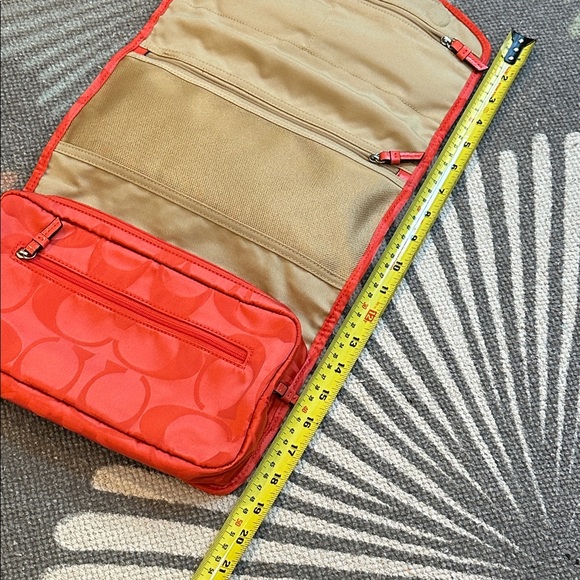 COACH ORANGE HANGING TOILETRY/COSMETICS BAG - Picture 9 of 13